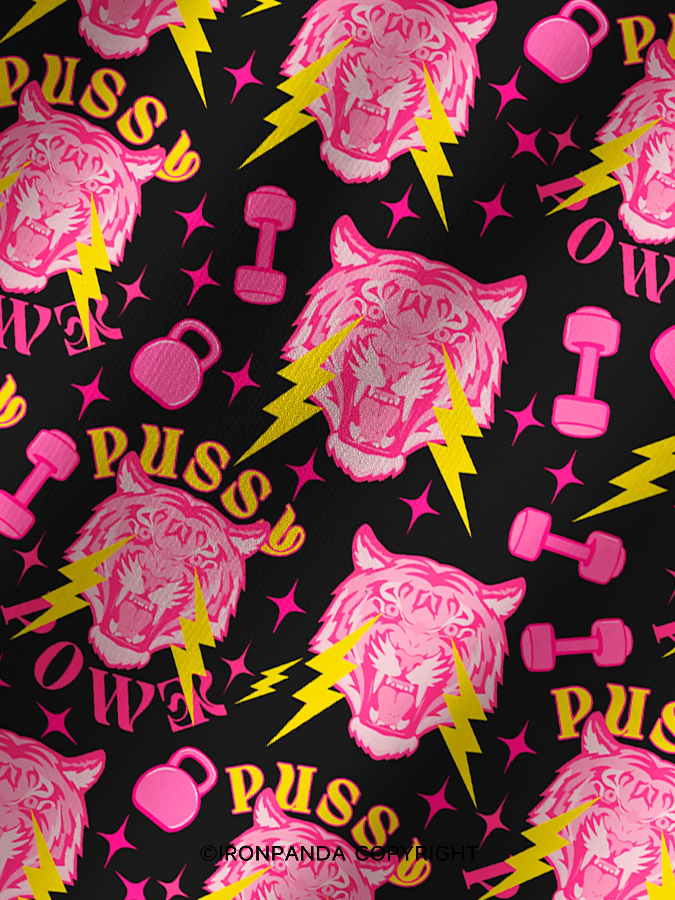 pussy power tiger Printed Yoga Shorts