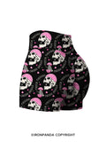 THICK THIGHS CRUSH SKULLS Printed Yoga Shorts