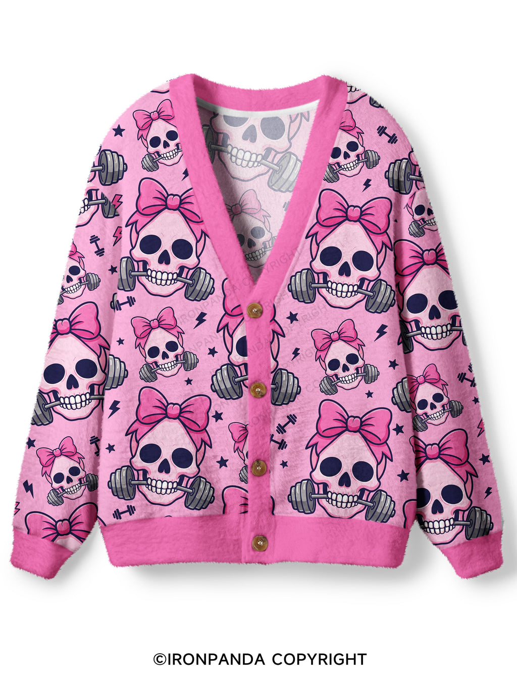 Girly Gym Skull Ugly Cardigan Sweater
