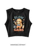 SLOW GAIN SLOTH GAINS SLEEVELESS CROP TOPS