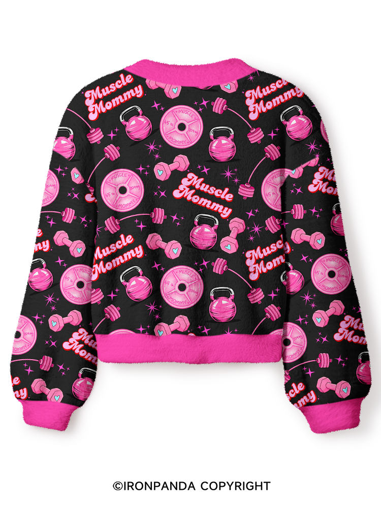 MUSCLE MOMMY Crop Ugly Cardigan Sweater