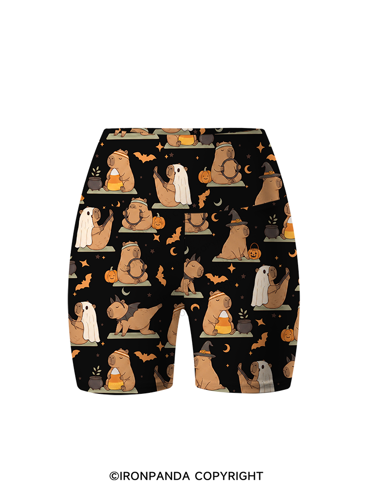 Capybara Pilates Printed Yoga Cycling Shorts