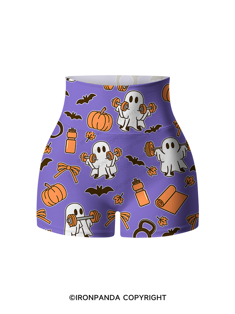 GHOST POWER TRAINING CAMP Printed Yoga Shorts