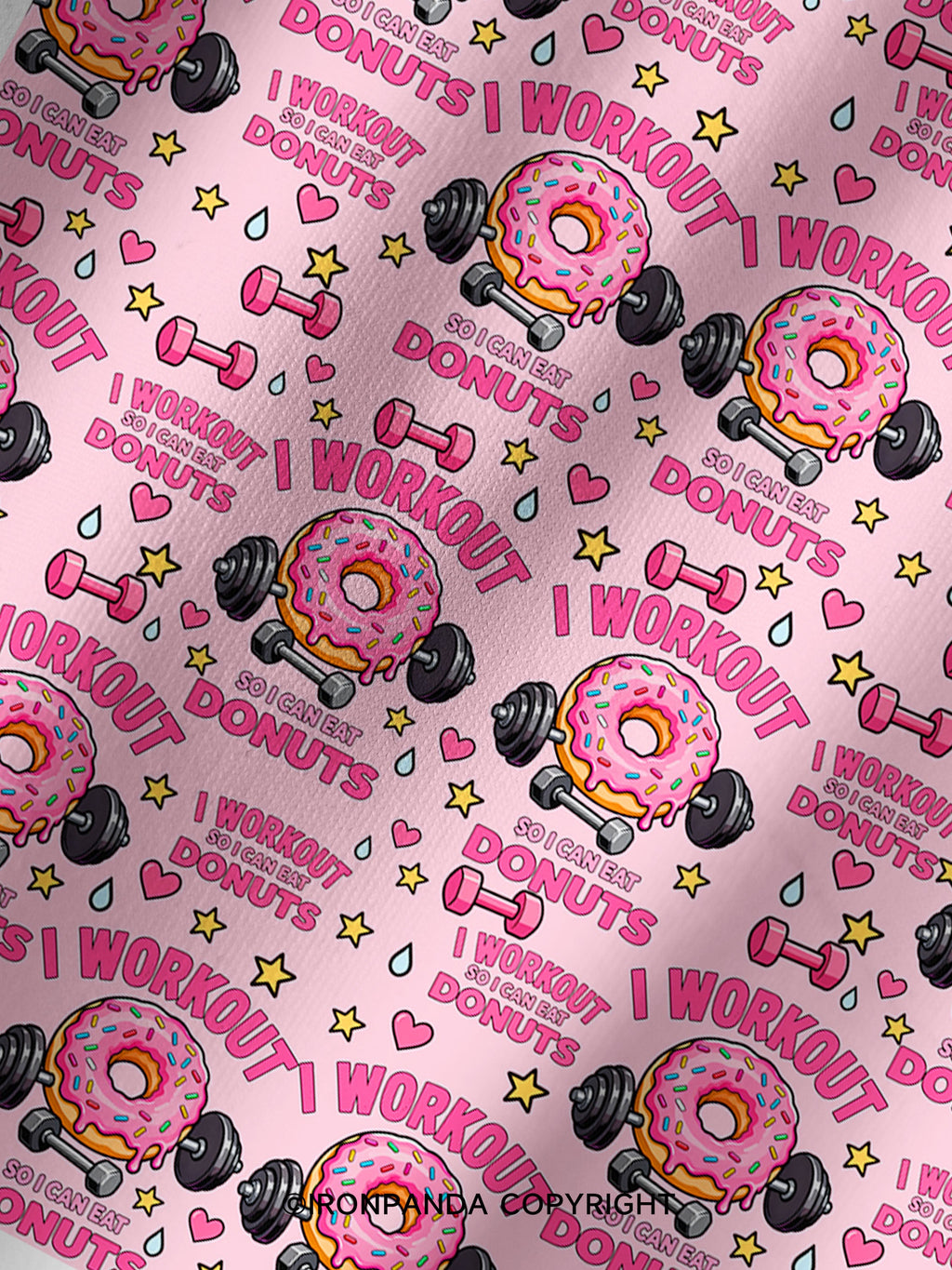 I Workout So I Can Eat Donuts Printed Yoga Shorts