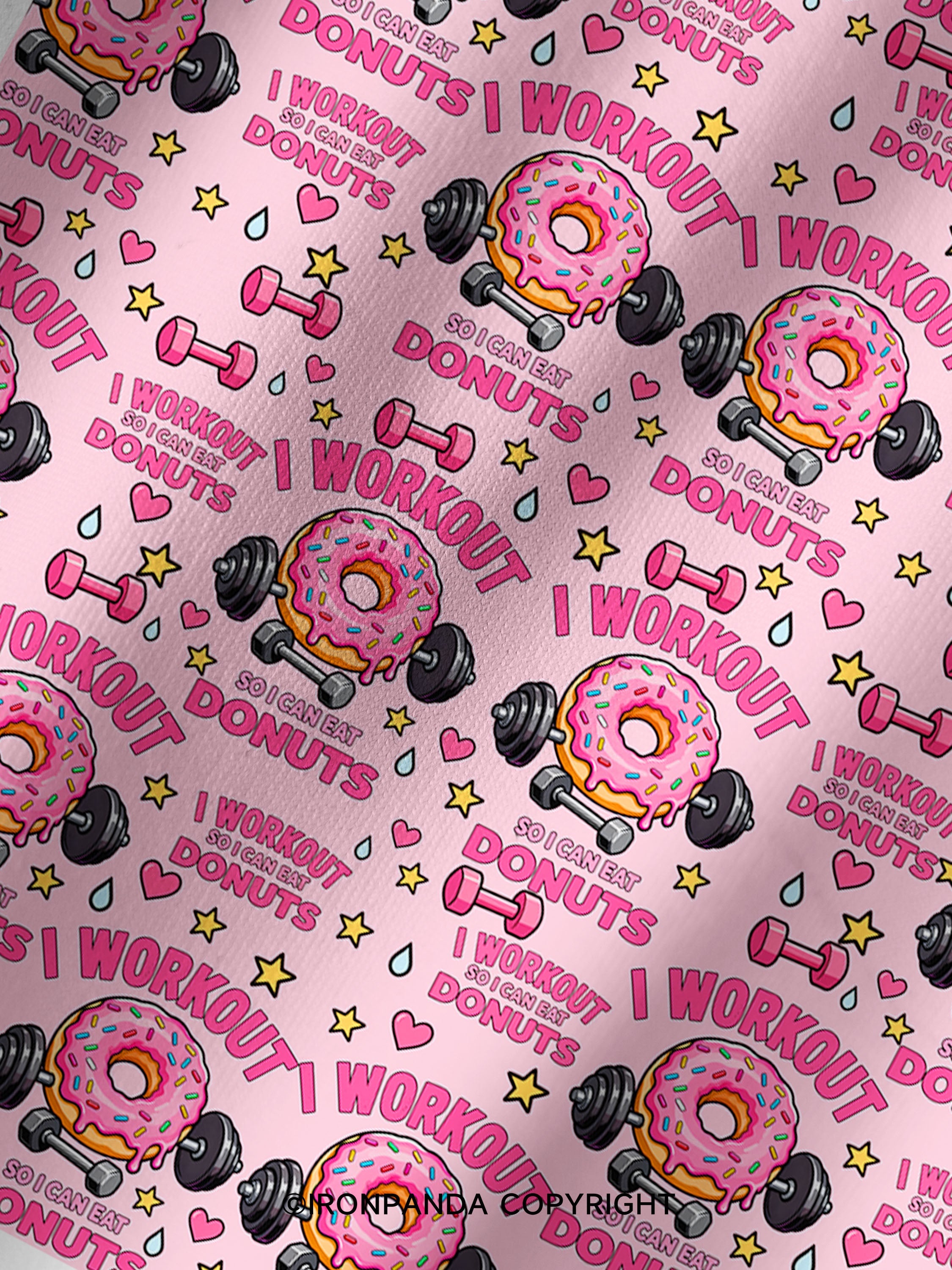 I Workout So I Can Eat Donuts Printed Yoga Shorts
