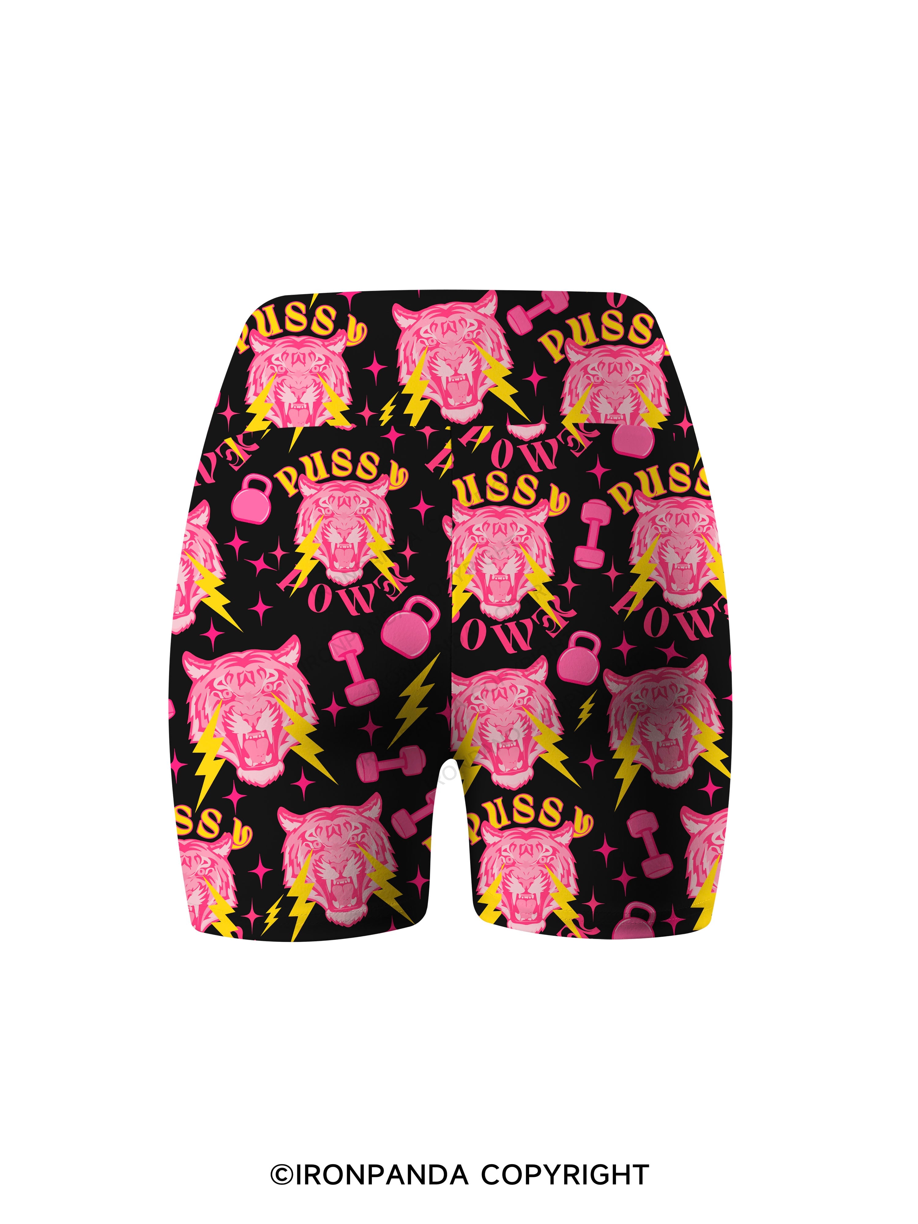 pussy power tiger Printed Yoga Cycling Shorts