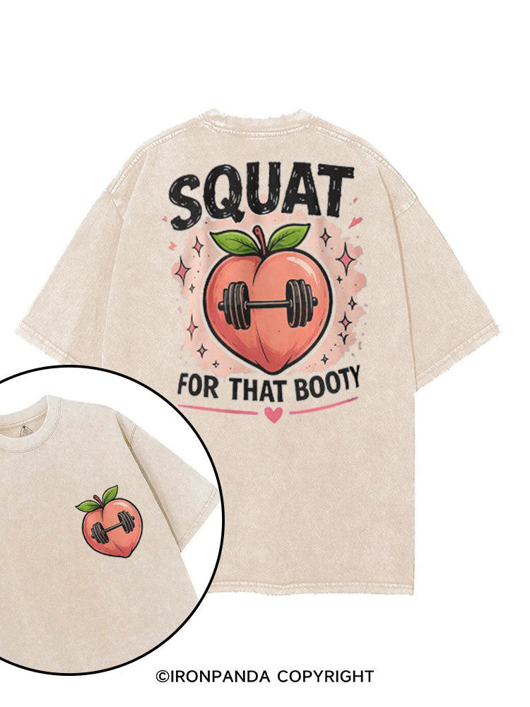 SQUAT FOR THAT BOOTY PEACHY printed Gym Shirt
