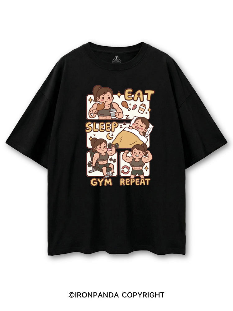 EAT SLEEP GYM REPEAT STRONG AND CUTE COTTON PUMP COVER
