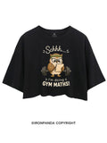SCHHH I'M DOING GYM MATHS OWL CROP TOPS