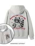 HANG ON, LET ME OVERTHINK THIS Double-Sided Printed Fleece Zip Up Hoodie