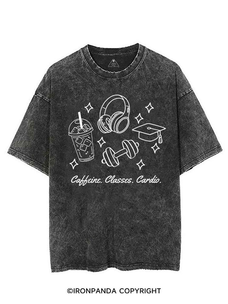 CAFFEINE. CLASSES. CARDIO VINTAGE GYM SHIRT