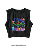 FITNESS IS FREEDOM COLORFUL GYM LIFE SLEEVELESS CROP TOPS