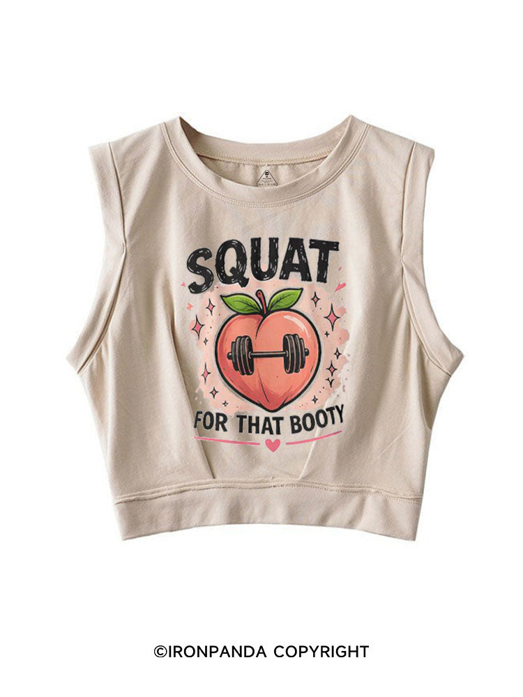 SQUAT FOR THAT BOOTY PEACHY SLEEVELESS CROP TOPS