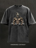 Alpha Wolf Dumbbell Washed Gym Shirt