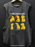 T-Rex Hates Gym Workout Dinosaur Scoop Bottom Cotton Tank
