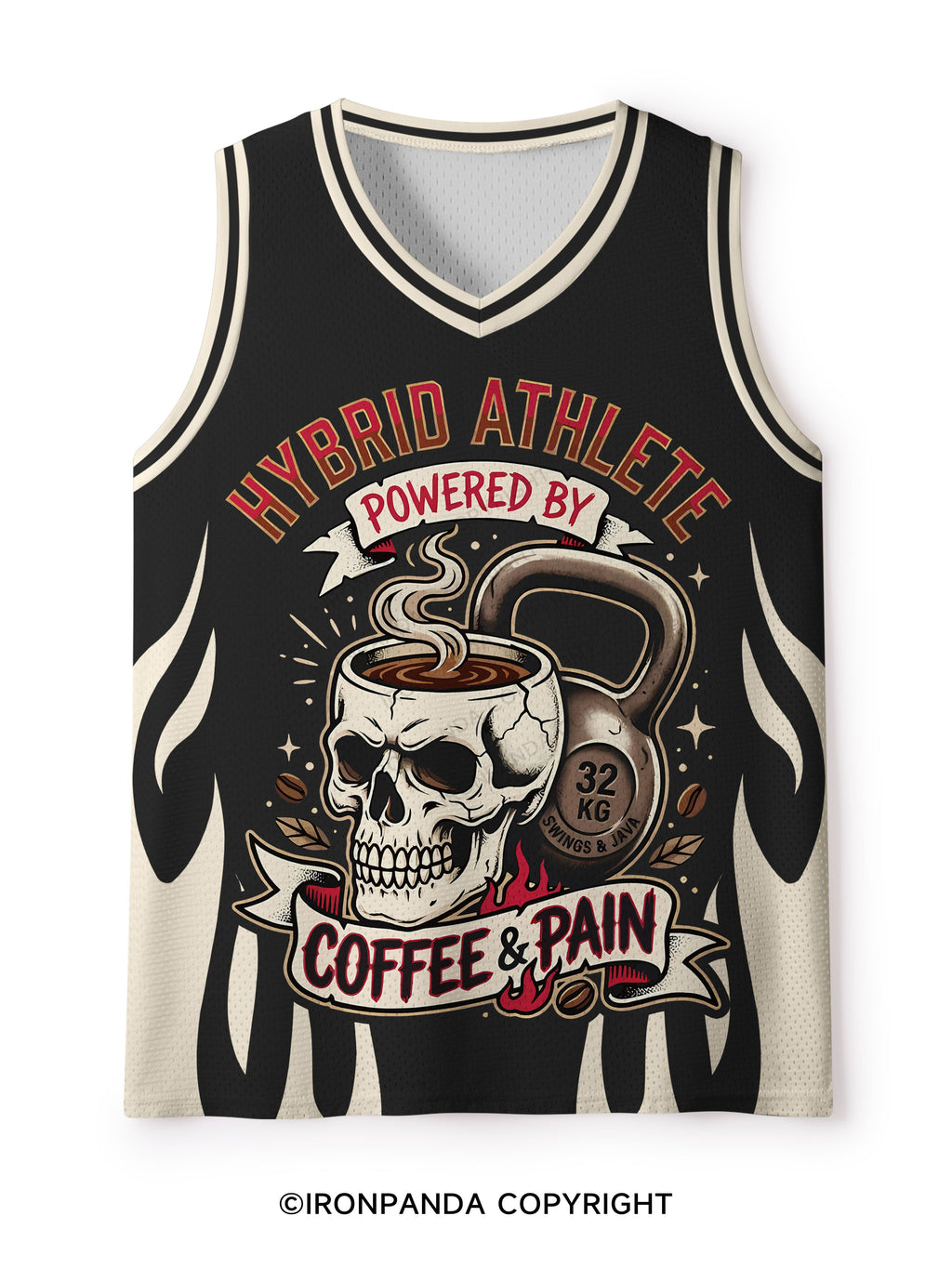 Hybrid Athlete Fitness Skull Kettlebell Workout  Mesh Tank Top