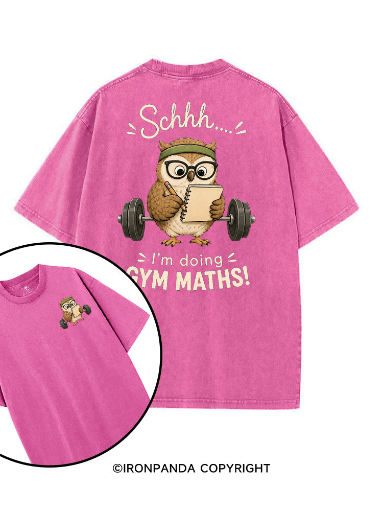 SCHHH I'M DOING GYM MATHS OWL printed Gym Shirt